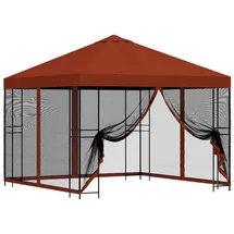 vidaXL Garten Pavillon 3 x 3 m inkl. 4 Seitenteile Terrakotta