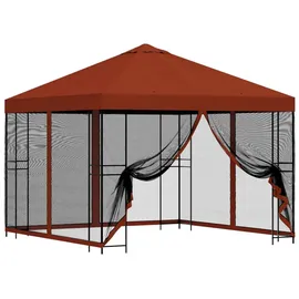 vidaXL Garten Pavillon 3 x 3 m inkl. 4 Seitenteile Terrakotta