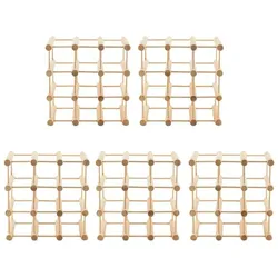 PROREGAL Modulares Weinregal VINOTECA MOD | HxBxT 36x36x24cm | 5x 9 Flaschen | Massives Kiefernholz | Natur | Flaschenregal