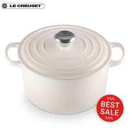 Le Creuset Signature Bräter rund hoch 24 cm meringue