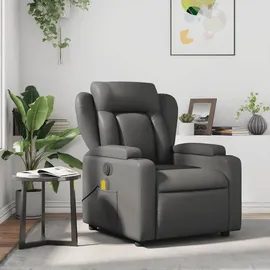 vidaXL Massagesessel mit verstellbarer Rückenlehne Kunstleder 94,5 x 100 x 0 cm Grau