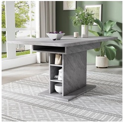 Flieks Esstisch (1-St), ausziehbar 110-130cm Tisch mit Stauraum Schreibtisch Küchentisch, grau grau