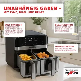 Grafner Doppel-Heißluftfritteuse 9L schwarz