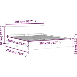 vidaXL 200 x 200 cm H2 Grau