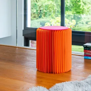 REMEMBER Hocker Papillon Ø 36 cm Papier Orange