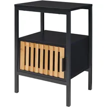 [en.casa] Nachtschrank Luniehti 58 x 40 x 33 cm Schwarz/Natur