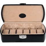 Windrose Uhrenbox Merino Aufbewahrung max.Ø Uhren 36 mm Beige/Schwarz