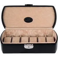 Windrose Uhrenbox Merino Aufbewahrung max.Ø Uhren 36 mm Beige/Schwarz