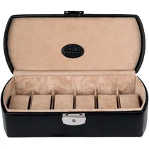 Windrose Uhrenbox Merino Aufbewahrung max.Ø Uhren 36 mm Beige/Schwarz