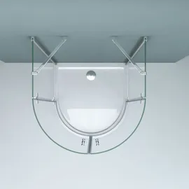 doporro Halbkreisdusche Duschkabine 100x100x190cm Glasdusche ESG-Sicherheitsglas Klarglas inkl. Easy-Clean-Beschichtung - Transparent
