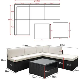 CASARIA Melbourne Loungeset schwarz/creme
