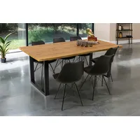 Möbelliebling Esstisch Baumkante Holz-Optik Wildeiche 200 x 100 U-Gestell