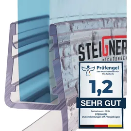 STEIGNER Duschdichtung, 40cm, Glasstärke 5/6/ 7/8 mm, Vorgebogene PVC Ersatzdichtung für Runddusche, UK15