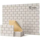 Soundsbay Akustikplatten selbstklebend 12 Stück, Schallschutz Wand Rechteckiger Ziegeltyp Schallschutzplatten, Akustikpaneele für Akustische Behandlung und Wanddekoration 30x40x0.9cm (Beige)