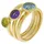 ZEEme Gemstones Ring-Set Silber 925 vergoldet mit Blautopas (beh.) Peridot Amethyst
