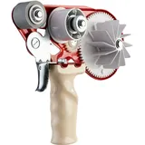 Handabroller für doppelseitiges Papiervlies-Klebeband bis 25 mm Rollenbreite, Eisen|PVC, beige