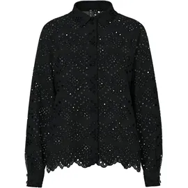 Pieces Spitzenbluse PCVILDE Schwarz XS