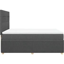 vidaXL Boxspringbett mit Matratze Dunkelgrau 140x200 cm Stoff