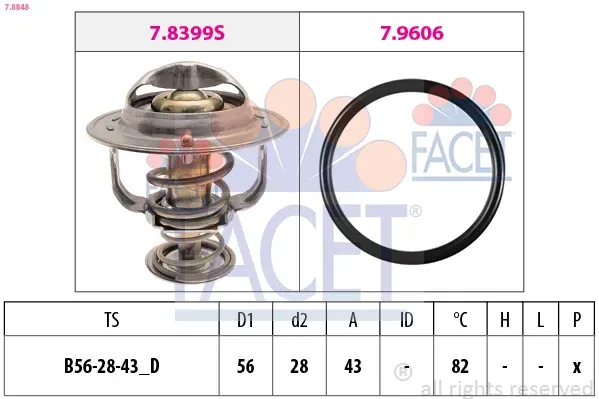 FACET Thermostat, Kühlmittel 78848 für Peugeot Fiat