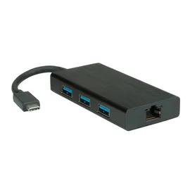 Value USB 3.2 Gen 1 Typ C zu Gigabit Ethernet Konverter + Hub
