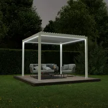 Ximax Lamellendach Pergola Shade freistehend 3x3 m Inkl. Farbbeleuchtung Weiß Manuell