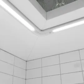 ledscom.de LED Unterbau-Leuchte SIRIS weiß matt mit Netzteil und Bewegungsmelder, flach, 90cm, 1044lm, weiß