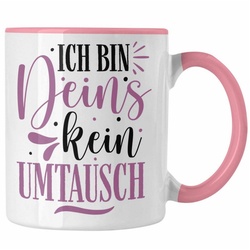 Trendation Tasse Trendation – Tasse für Freund Geschenk mit Sprüchen Valentinstag Kaffeetasse Spruch Ich Bin Deins rosa
