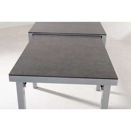 Gardissimo Faro Keramik Ausziehtisch Gartentisch 160-260x90cm silber