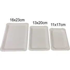 WIMEX Flache Pappteller eckig 11 x 17 cm 100 St. Weiß
