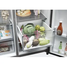 Haier - Amerikanischer kühlschrank 90,5 cm, 601 l, belüftet, platin HSW59F18EIMM