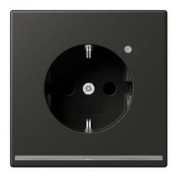 Jung SCHUKO-Steckdose mit LED-Orientierungslicht und Helligkeitssensor (Anthrazit)