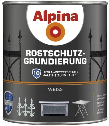 ALPINA Rostschutzgrundierung, weiß , seidenmatt - weiss