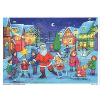 807 - Adventskalender A4 - Weihnachtsmann läuft Schlittschuh