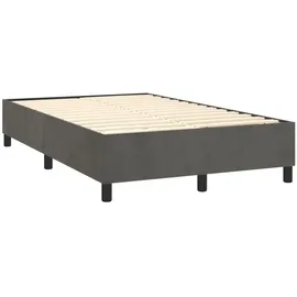 vidaXL Boxspringbett Dunkelgrau 120x200 cm Samt1393298