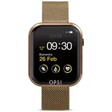 OPS!SMART OPSSW-16 Call BT 38 mm Kunststoffgehäuse Gold Sportarmband Schwarz M