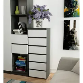 akord furniture factory Kommode 40 x 109 x 35 cm Graphitgrau / Weiß