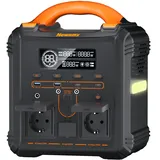 Newsmy Tragbares Powerstation 551,25 Wh Aufladen von 0-100% in 1,2 Std., Mobiler Stromspeicher mit 700 W x 2 AC-Steckdosen und USB-C PD 100 W, Solargenerator-LiMnFePO4-Akku für Camping, Heim-Backup