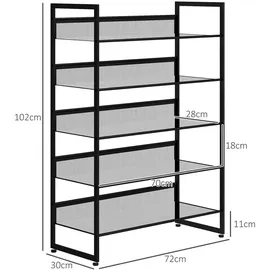 Homcom Schuhregal 30 x 102 x 72 cm schwarz / schwarz