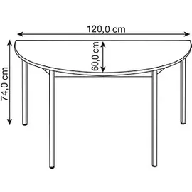 Sodematub Halbrundtisch 120 x 60 x 74 cm Grau
