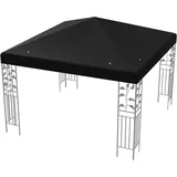 COSTWAY Ersatzdach Pavillon 3x3m, Pavillondach Ersatzbezug mit Klettverschlüssen, Stabil & Wasserabweisend Einzeldach für Gartenpavillon (Schwarz)
