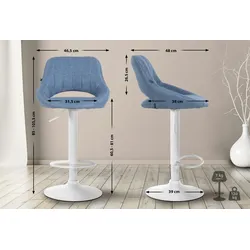CLP Barhocker Milet Stoff blau/weiß