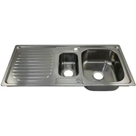 MONSTER SHOP Monstershop Küchenspüle – Edelstahl, wendbar, 1,5 Schüssel, 105x18x50 cm