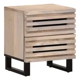 vidaXL Nachttisch 40x34x46 cm Gebleichtes Massivholz Mango