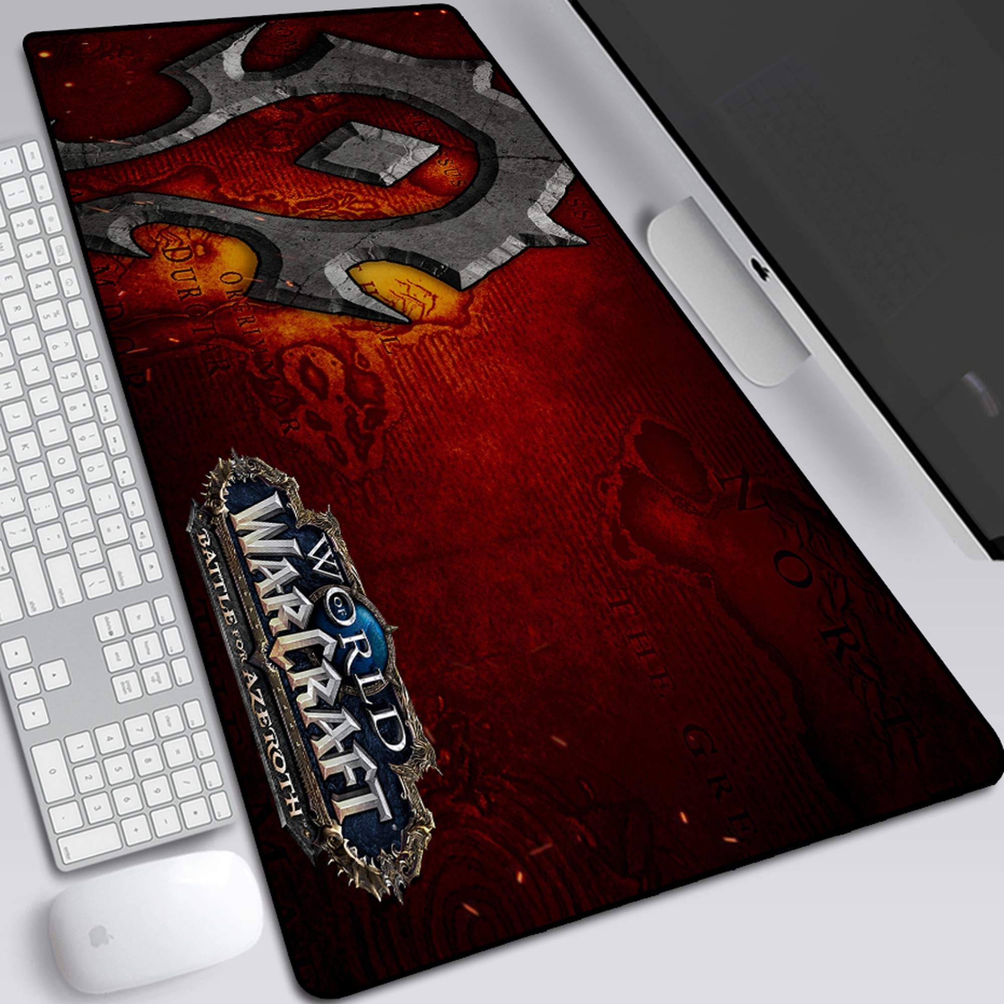 BILIVAN World of Warcraft Battle um Azeroth Mauspad, übergroße Tastatur, rutschfest, 900 x 400 x 3 mm, 4 Stück