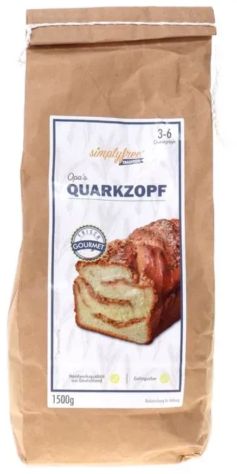 simplyfree Backmischung Süßer Quark-Hefezopf