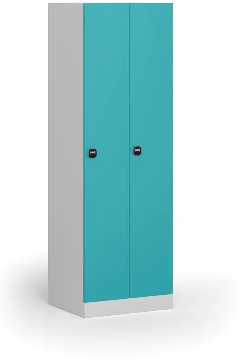 Metallspind S1, 2 Abteile, 1850 x 600 x 500 mm, RFID-Schloss, grüne Tür