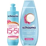 Schauma 5&5 Feuchtigkeitsspendende Multitalent-Kur (300 ml) Haarmaske Haarkur Hitzeschutz & Anti-Frizz & Schwarzkopf Feuchtigkeits-Shampoo Feuchtigkeit & Glanz (400 ml) Reiswasser