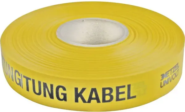 Leitungswarnband gelb Aufschrift Kabel Breite 40 mm Länge 250 Meter - Achtung Kabel