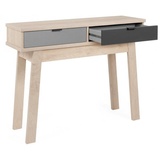Finori Beistelltisch Konsole Tisch Schminktisch EPIK 40 Elegance Endgrain / Grau ca. 110 cm