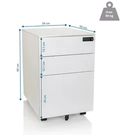 HJH Office Color Os I Rollcontainer 60 x 39 x 50 cm weiß